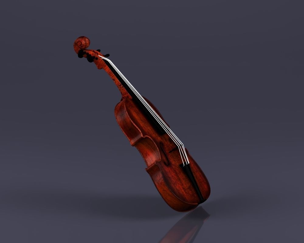 S00045 Violin Low-poly 3D model_11