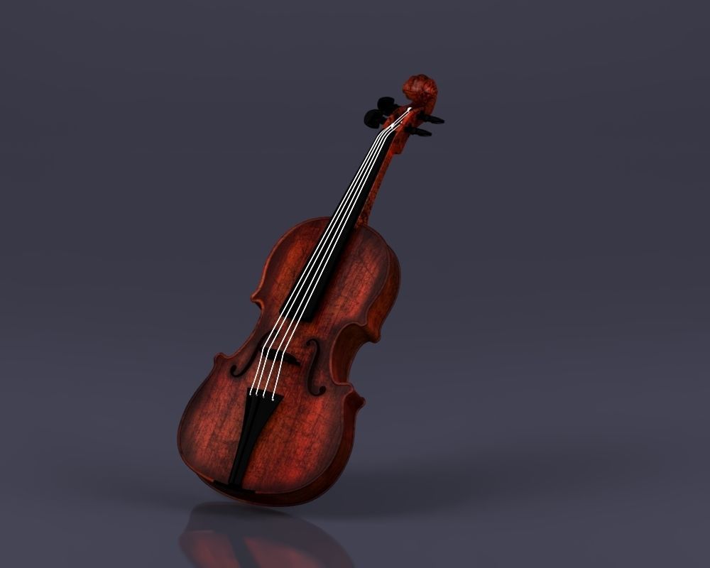 S00045 Violin Low-poly 3D model_3