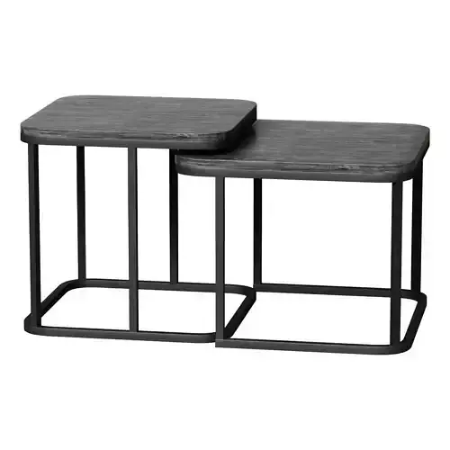 WOODEN COFFEE TABLES 2 PCS GREY VARG PLATINUM