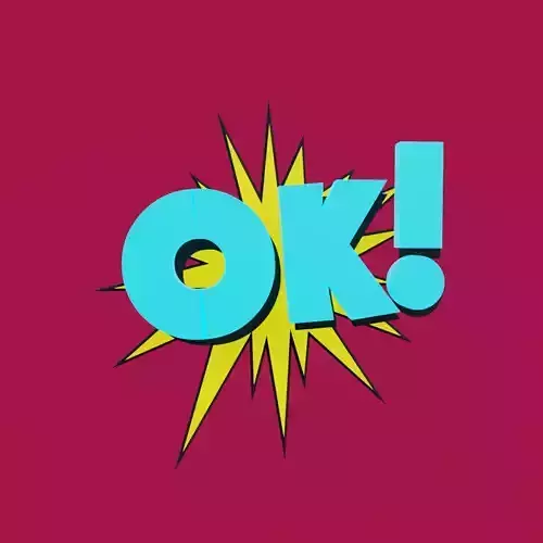 Ok Blue FX for AR animated Low-poly 3D model