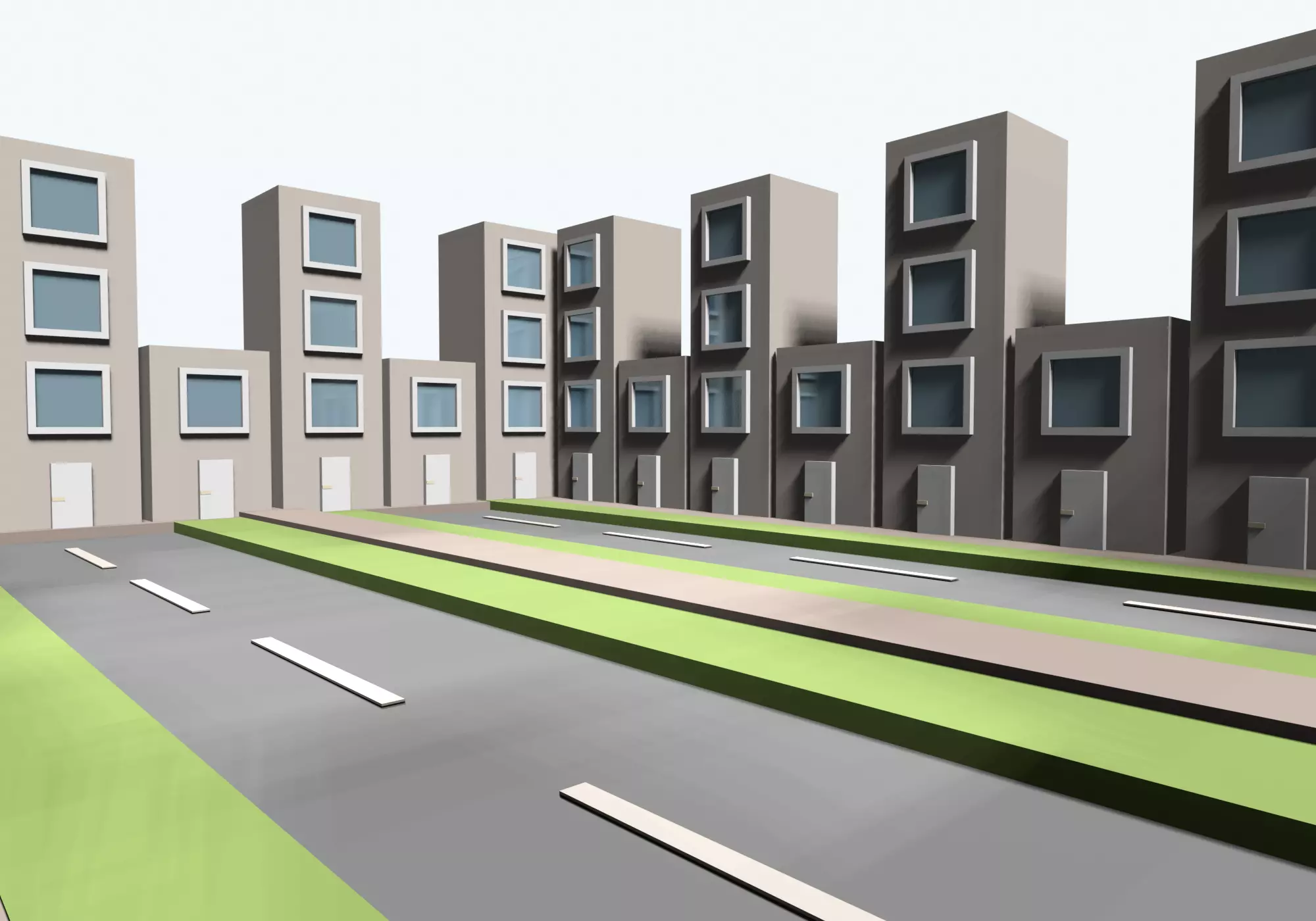 base city Low-poly 3D model_0