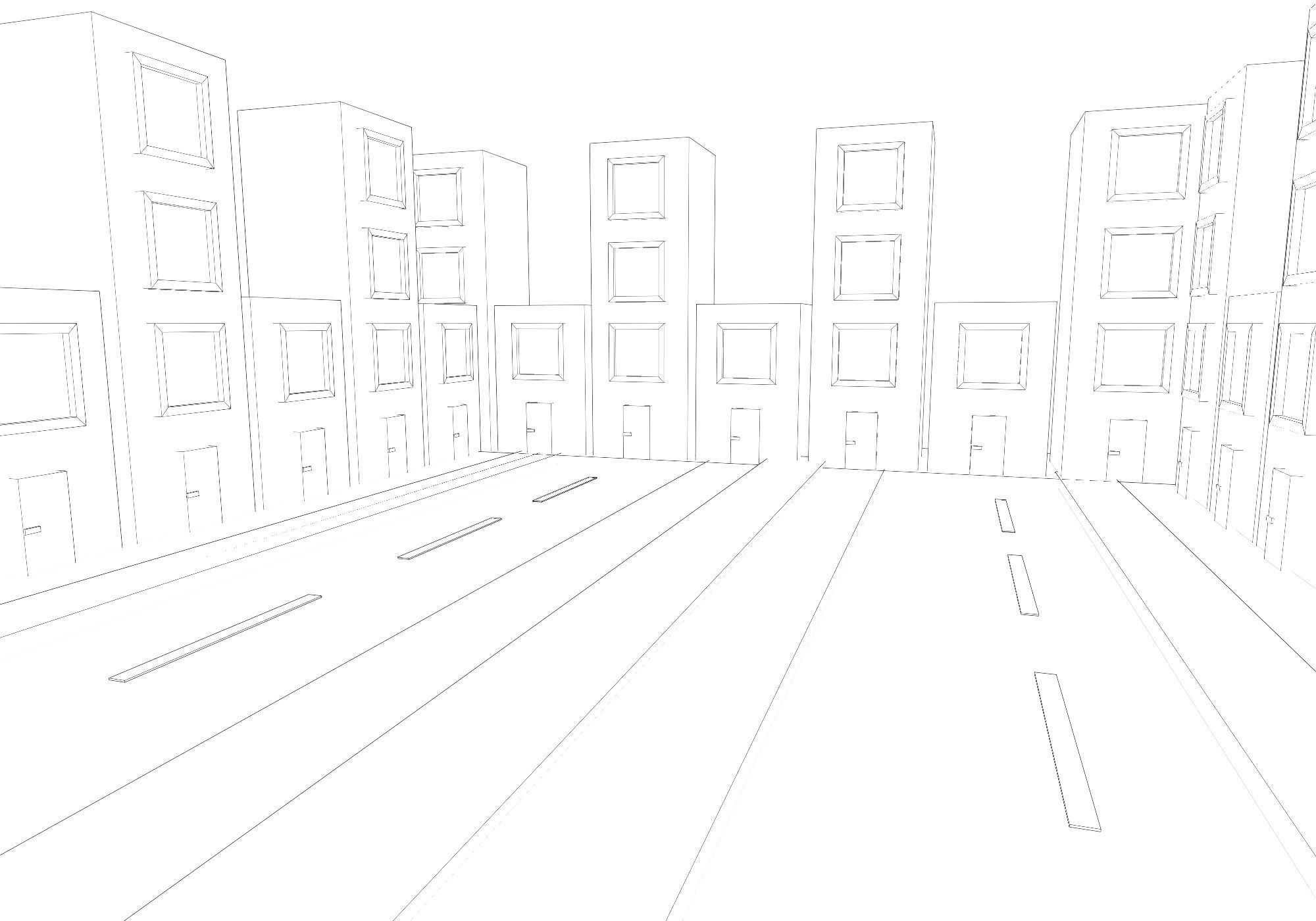 base city Low-poly 3D model_8