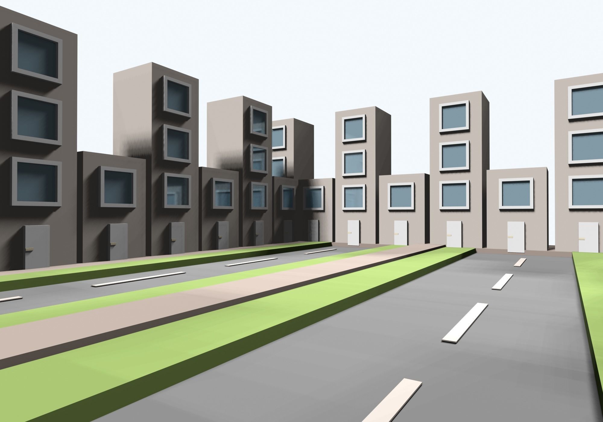 base city Low-poly 3D model_1