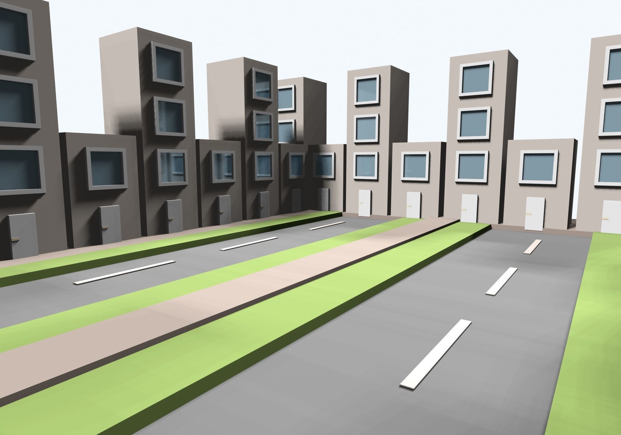 base city Low-poly 3D model_5