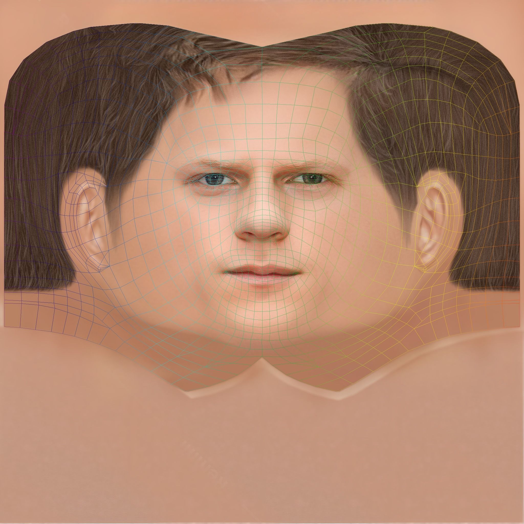 Lucas Hedges Head - Low poly head for game Low-poly Low-poly 3D model_8
