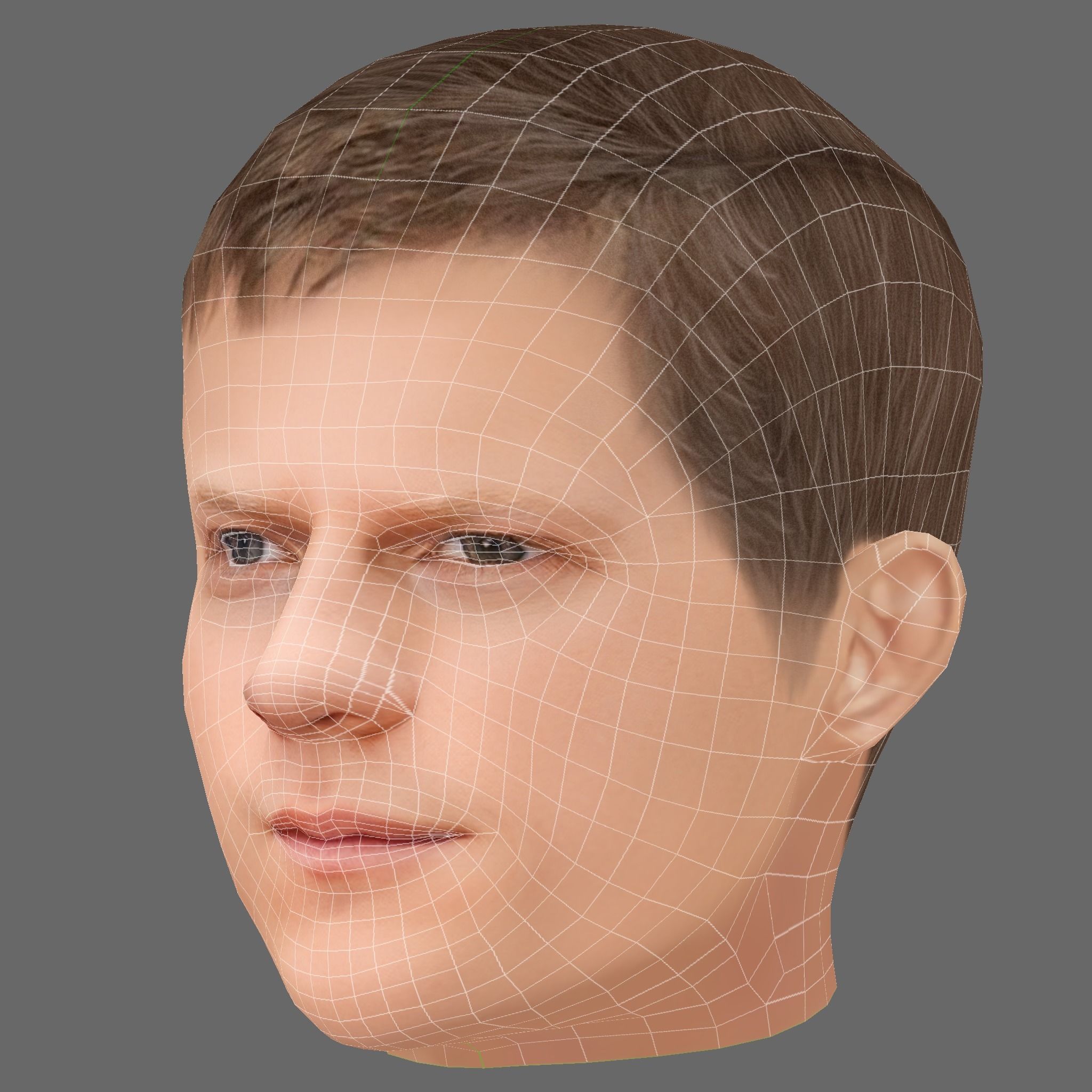 Lucas Hedges Head - Low poly head for game Low-poly Low-poly 3D model_7