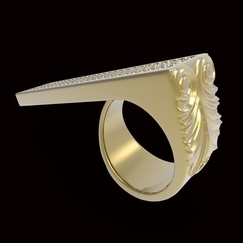 adjustable ring version 1 with gems engraving 1  3D print model_4