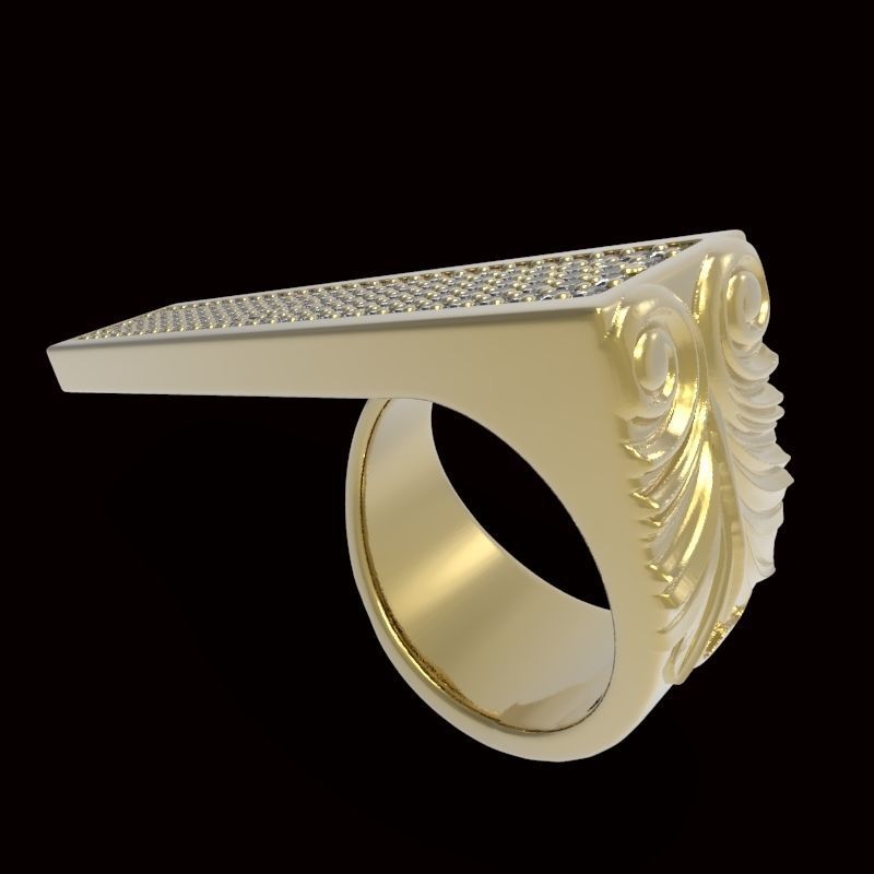 adjustable ring version 1 with gems engraving 1  3D print model_1