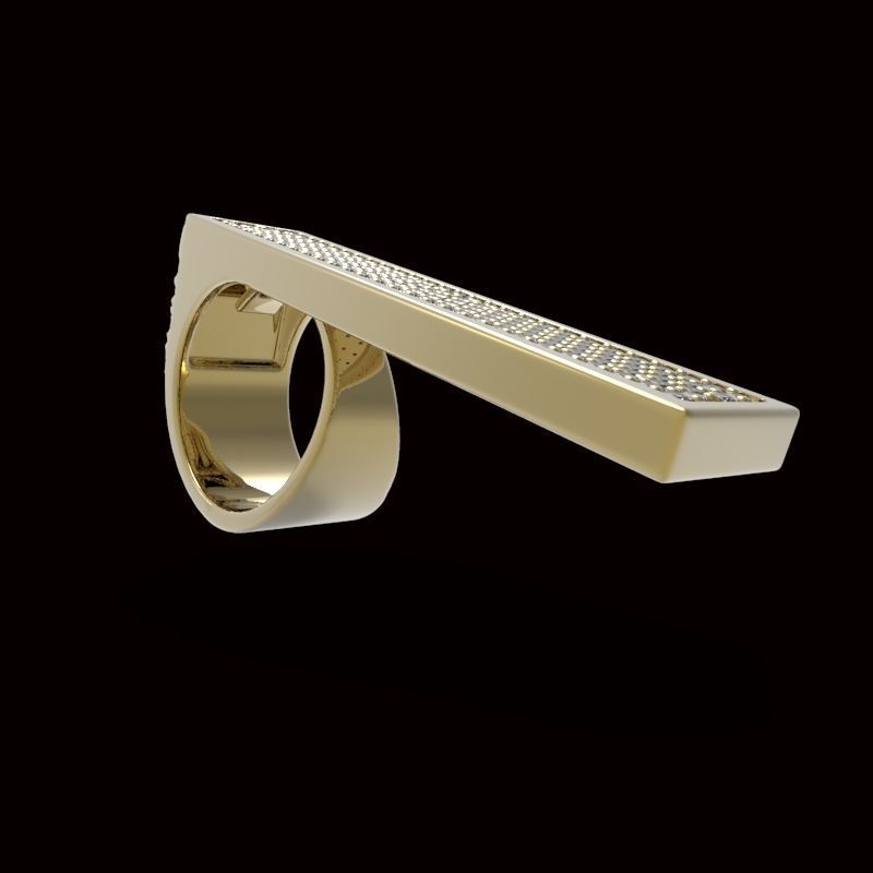 adjustable ring version 1 with gems engraving 1  3D print model_2