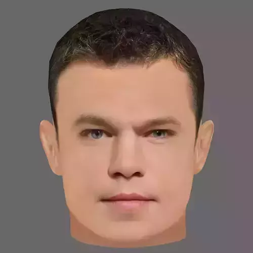 Matt Damon Head - Low poly head for game Low-poly