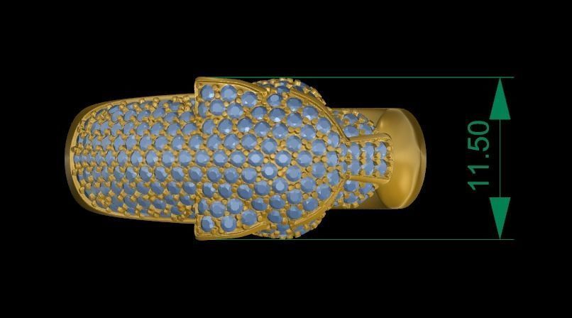 Panther Ring - DIFERENT SIZES 3D print model_6