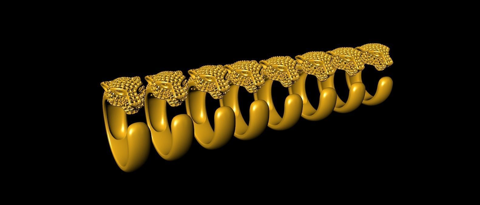 Panther Ring - DIFERENT SIZES 3D print model_10