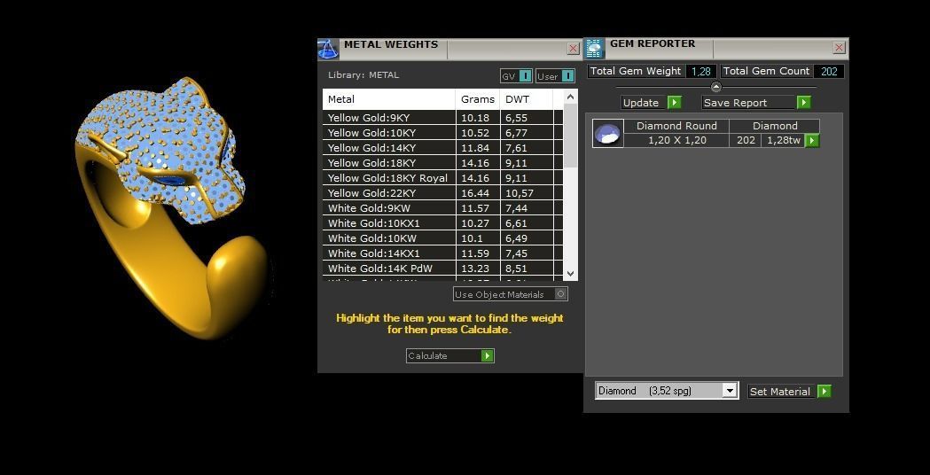 Panther Ring - DIFERENT SIZES 3D print model_8