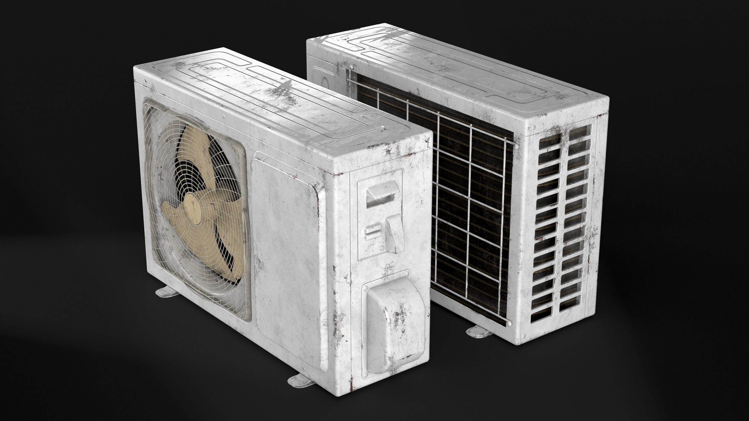 Air conditioner Low-poly 3D model_2