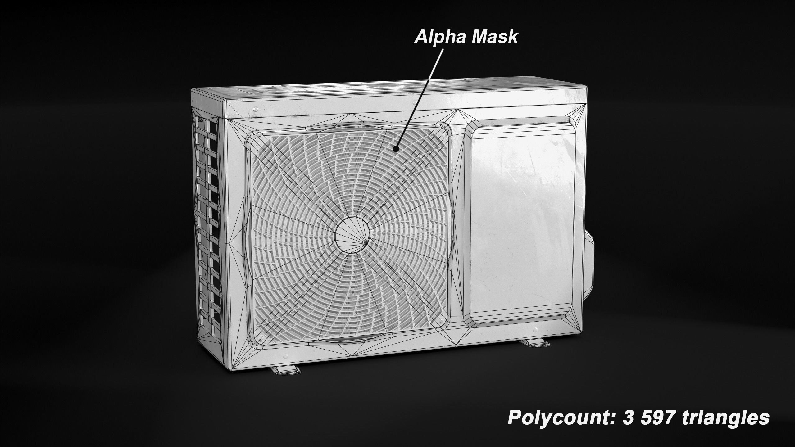 Air conditioner Low-poly 3D model_6