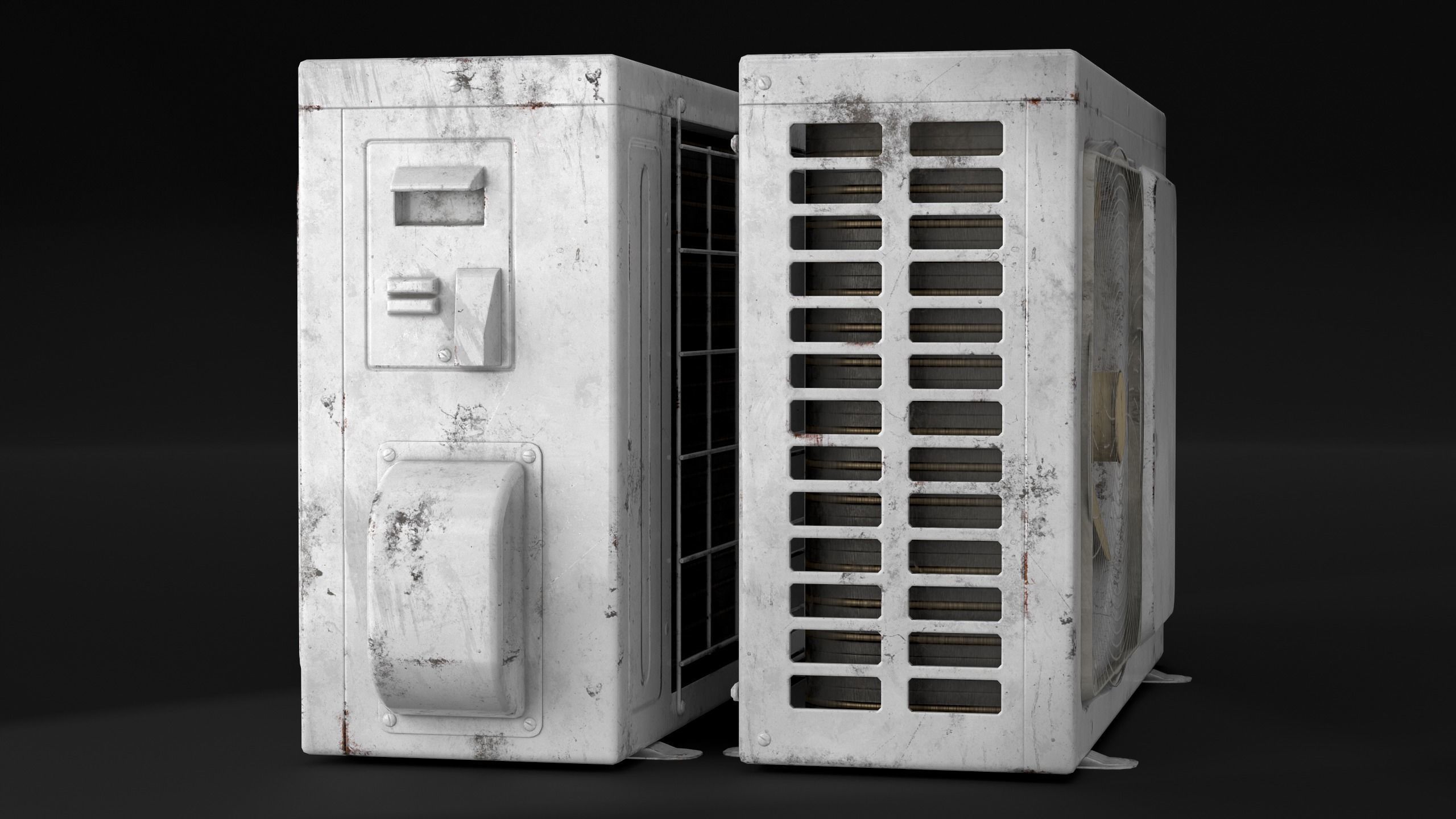 Air conditioner Low-poly 3D model_3