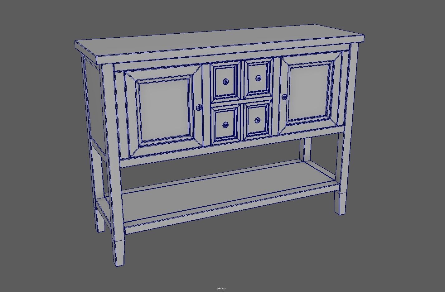 Console Table Low-poly 3D model_10