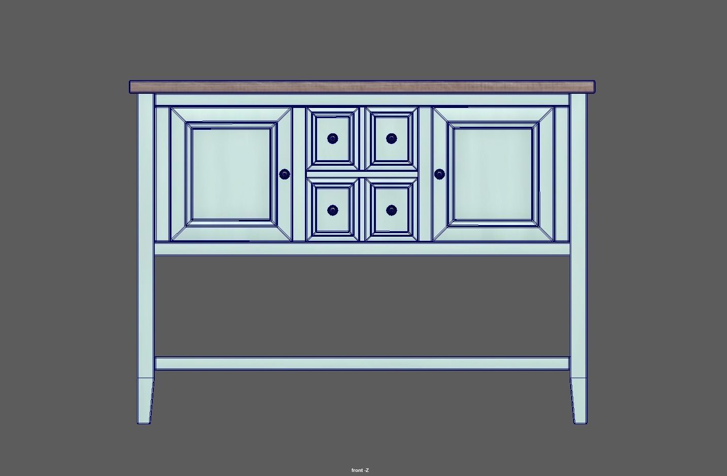 Console Table Low-poly 3D model_14