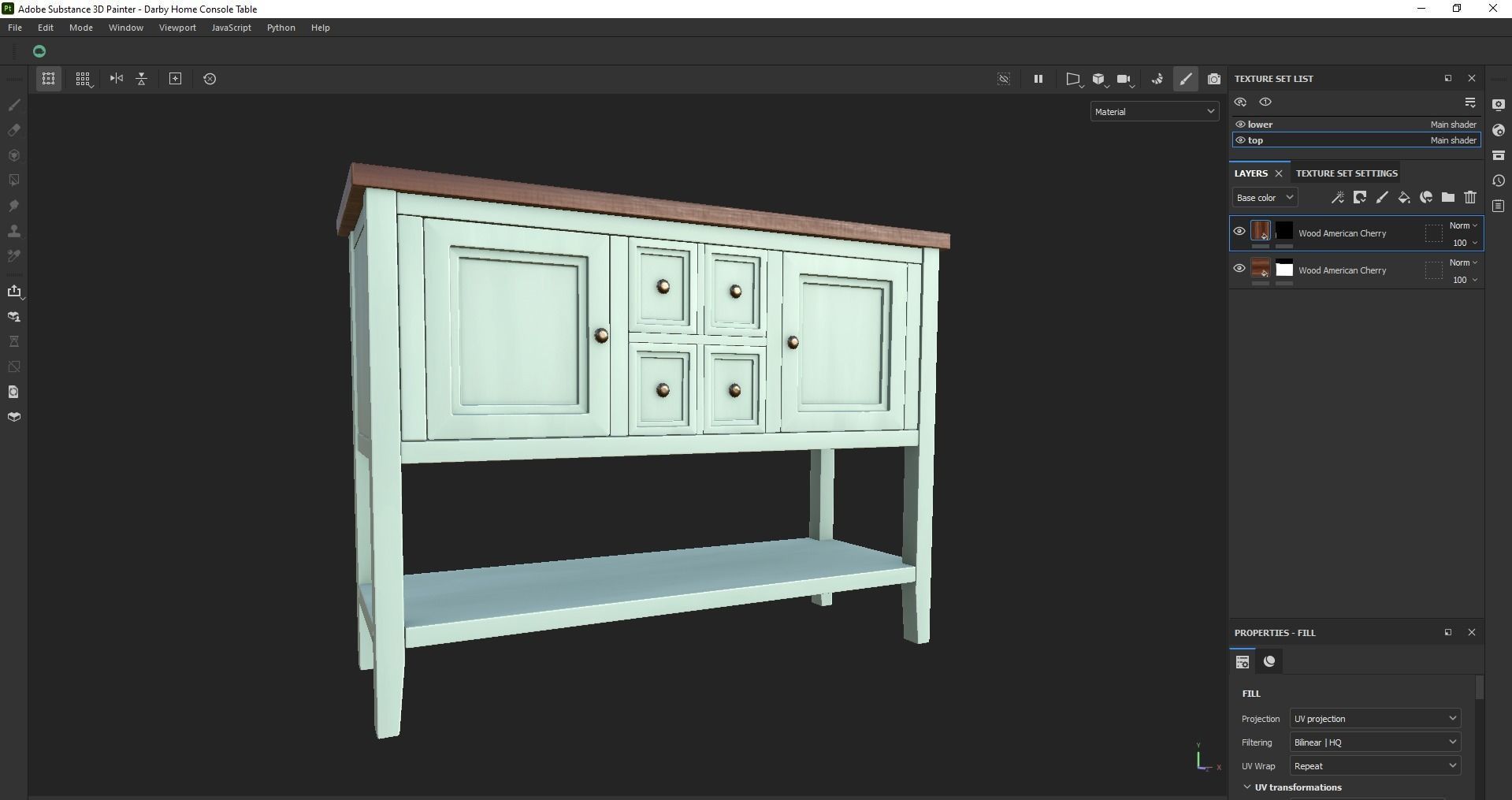 Console Table Low-poly 3D model_21