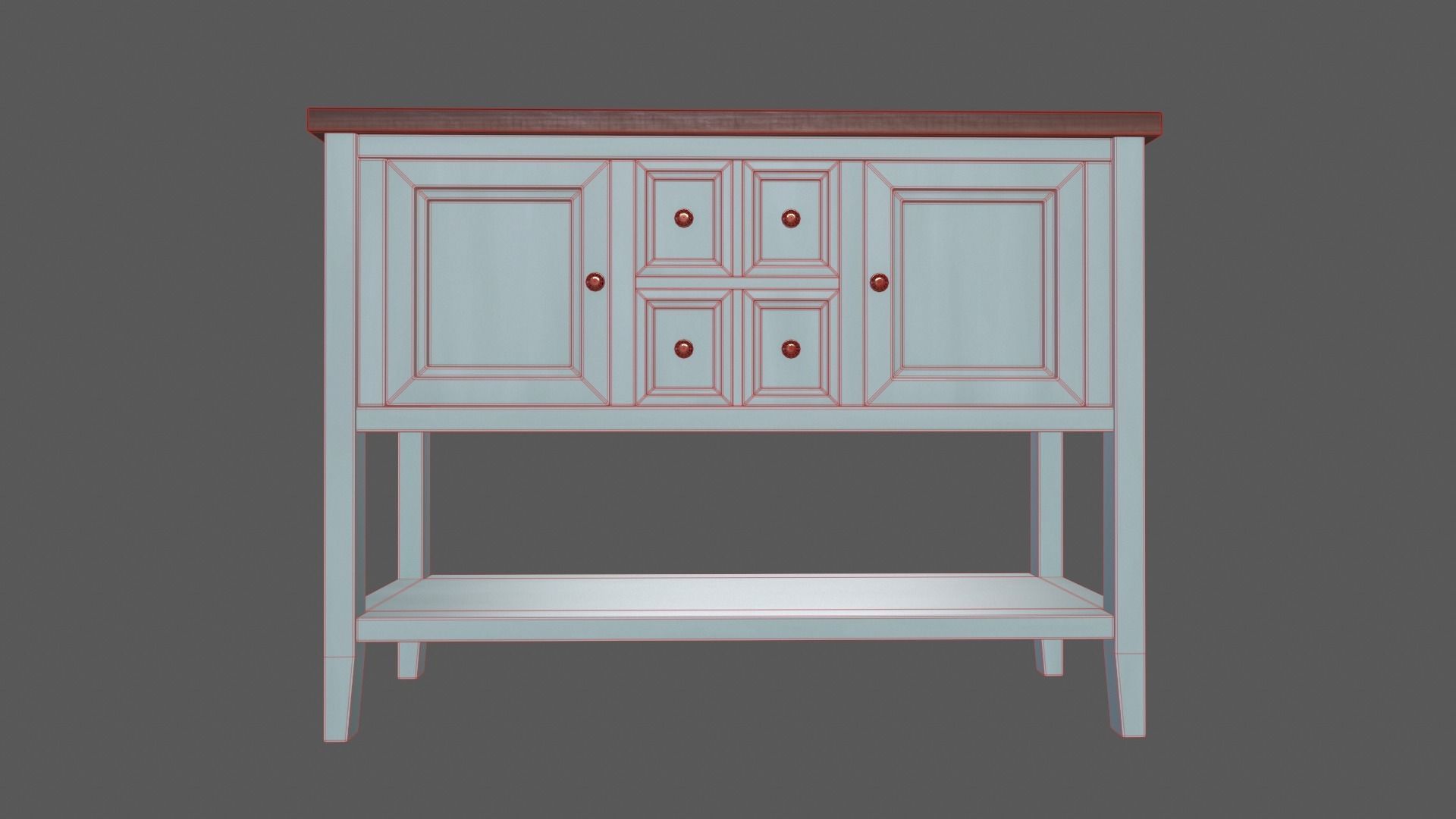 Console Table Low-poly 3D model_7