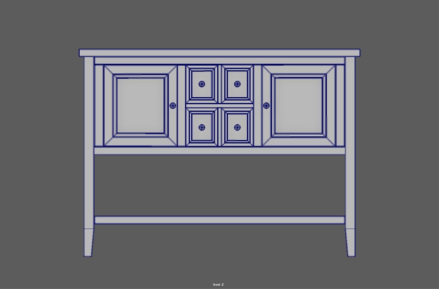 Console Table Low-poly 3D model_15