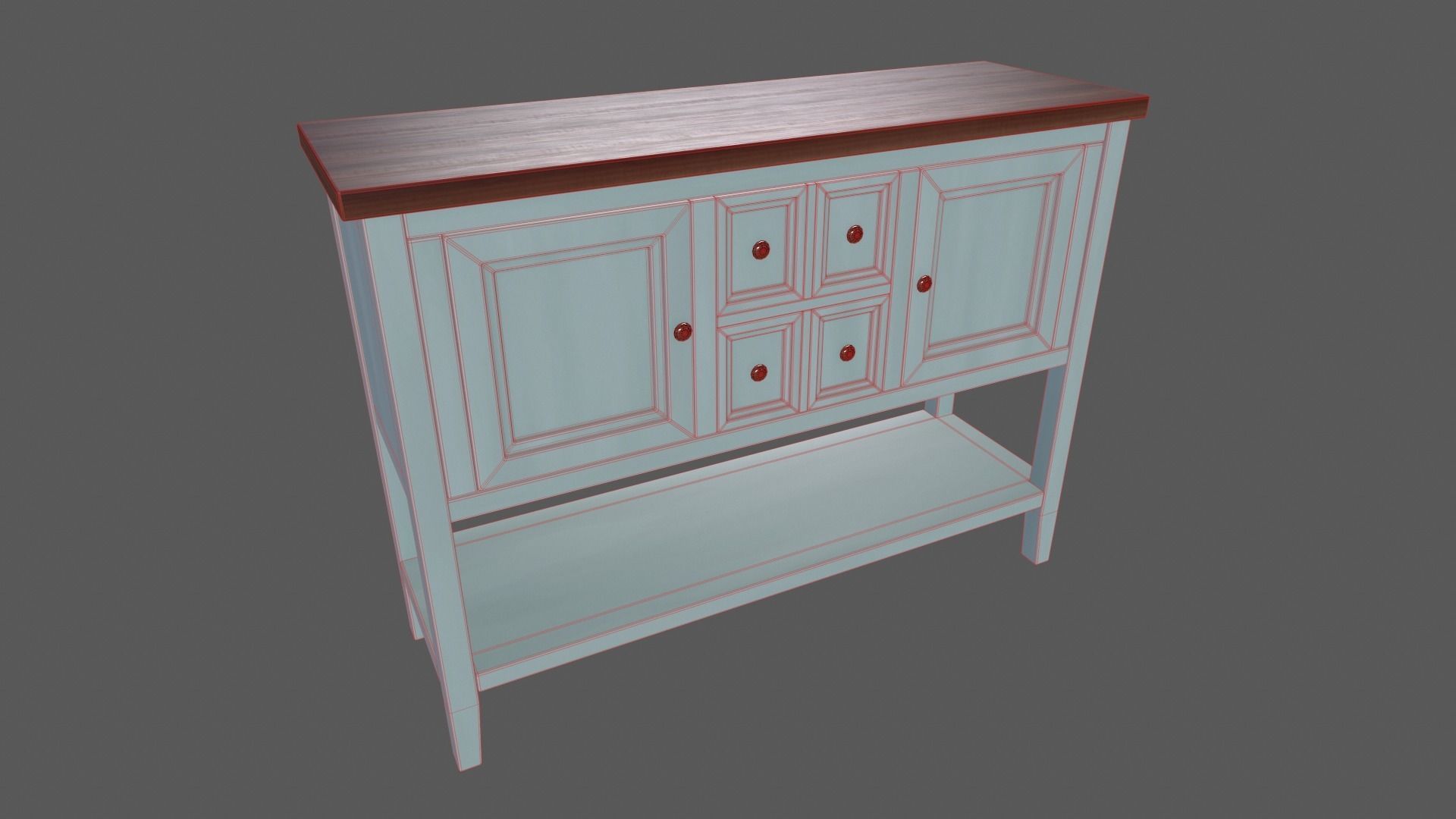 Console Table Low-poly 3D model_6