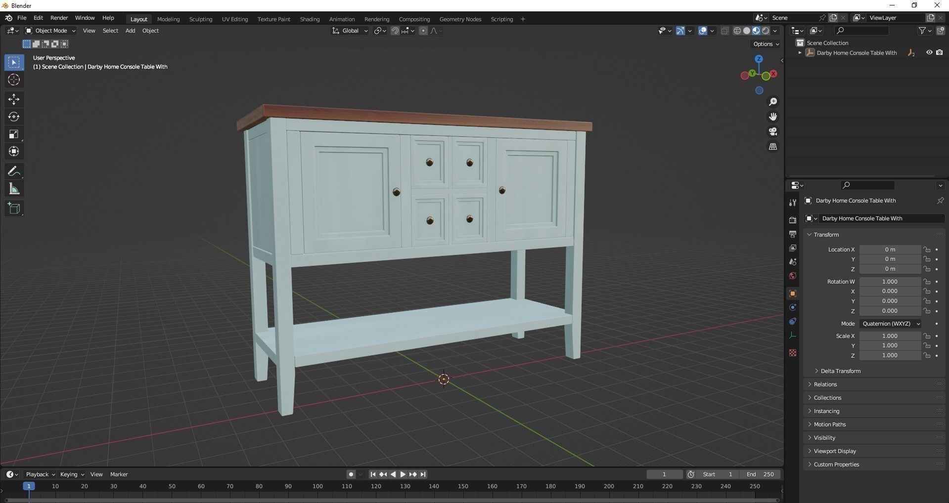 Console Table Low-poly 3D model_20