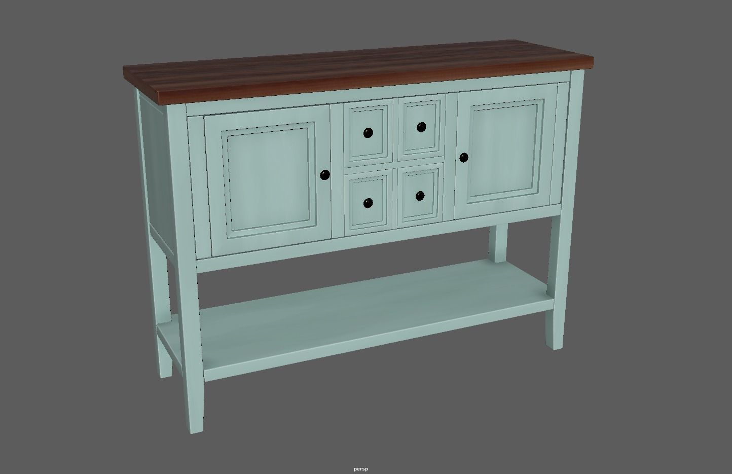 Console Table Low-poly 3D model_8
