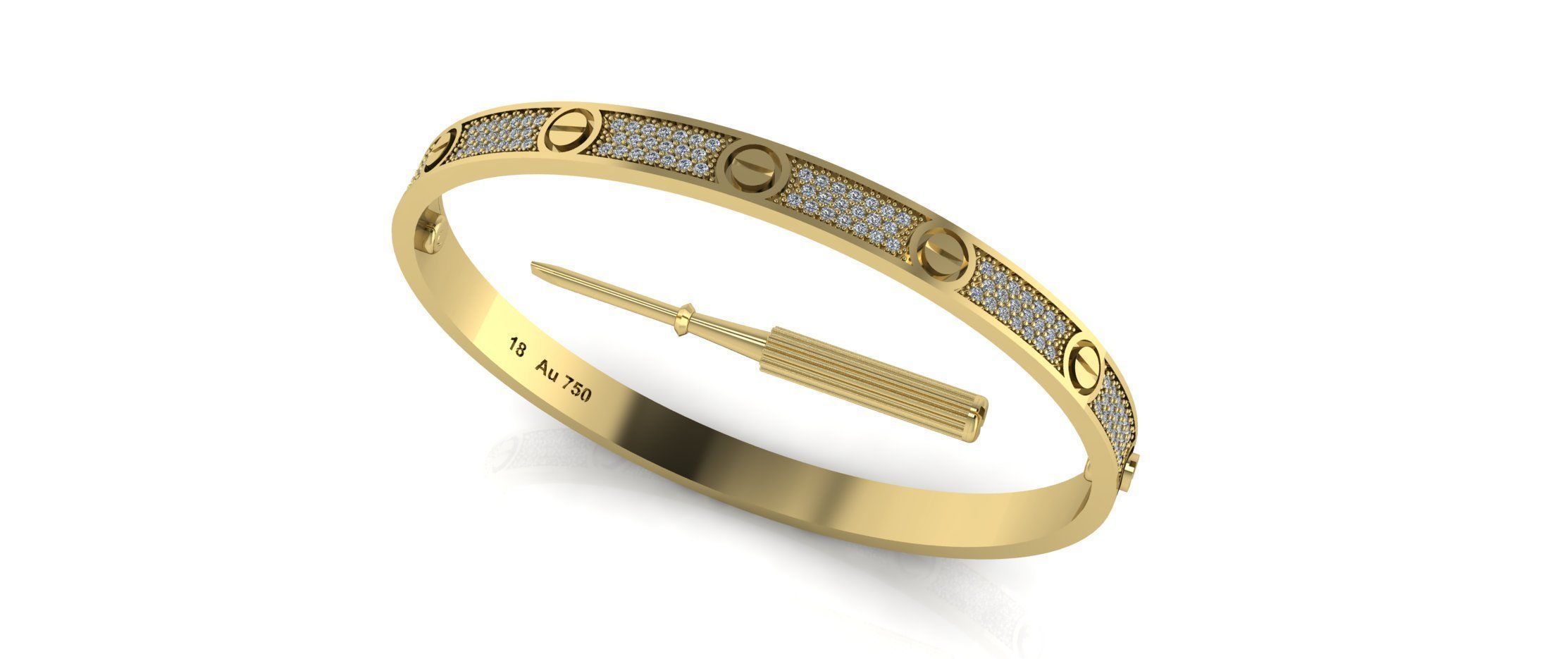 Love Bracelet With Diamonds - Size 19 3D print model_1