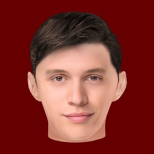 Nick Robinson Head - Low poly head for game Low-poly Low-poly 3D model