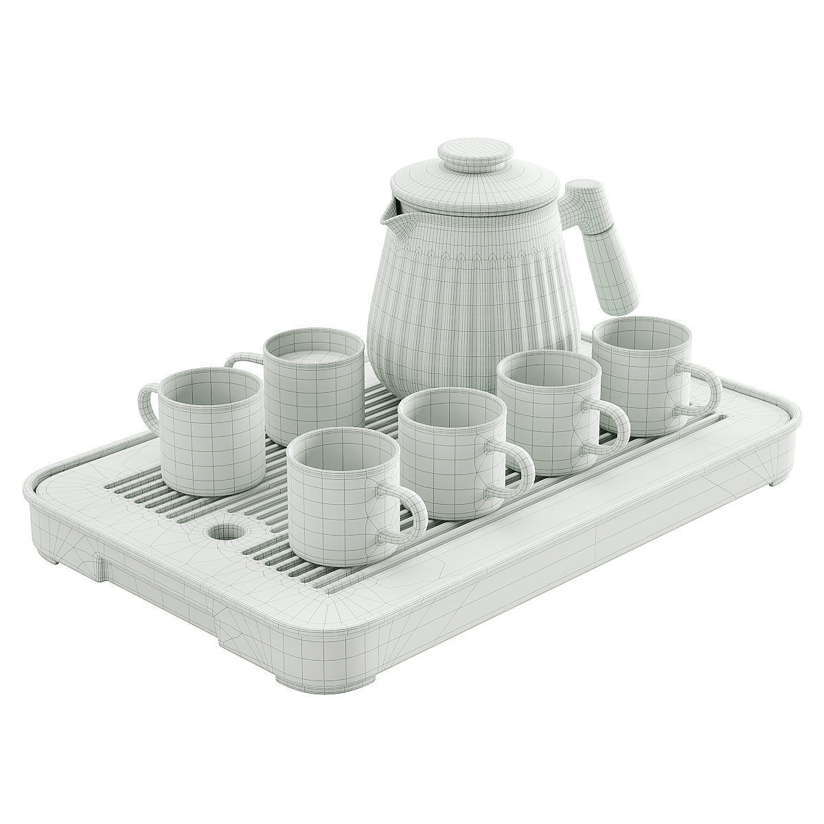 Tea Set 3D model_2