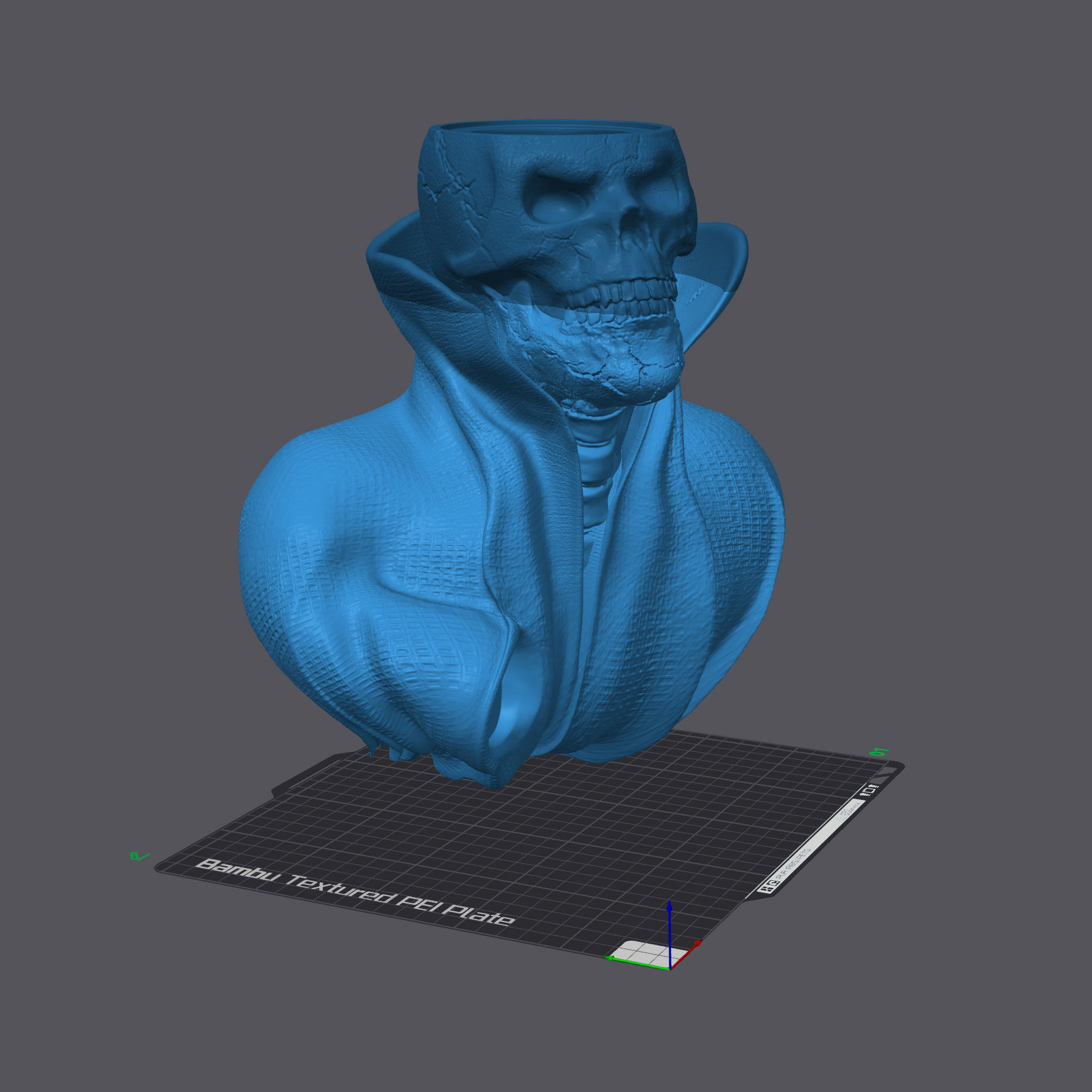 Skull with cloak and collar as a wall lamp  closed eyes 3D print model_11