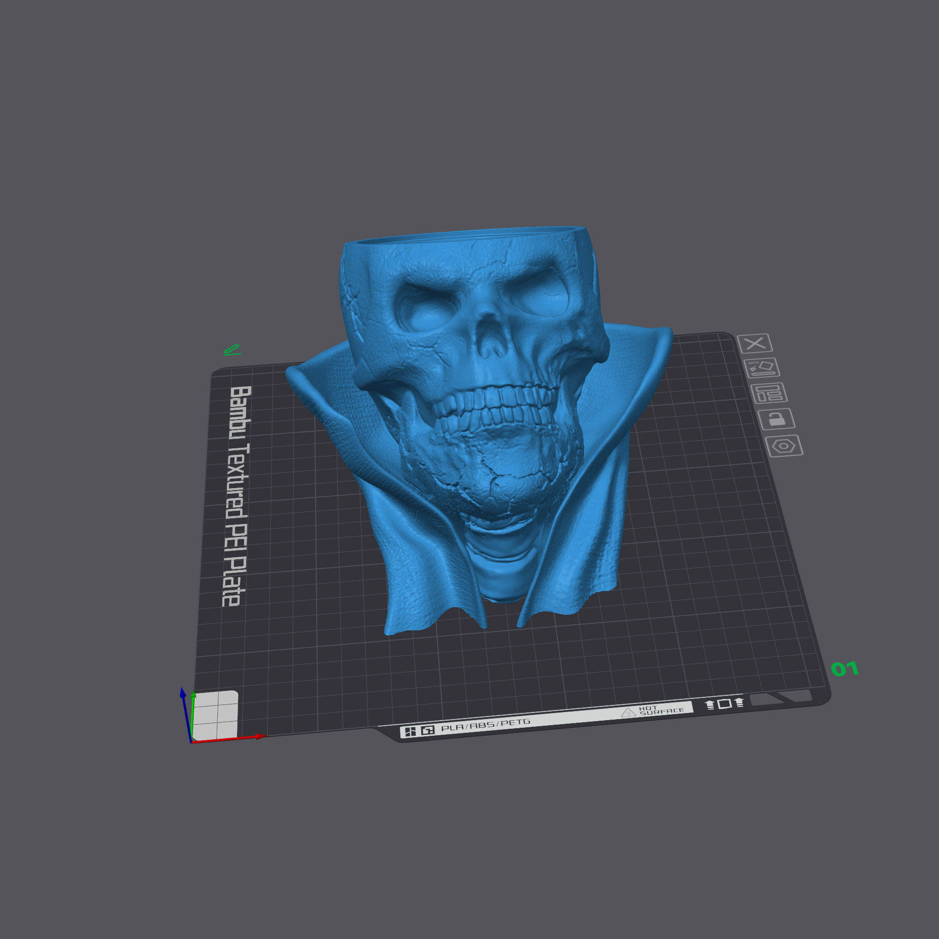Skull with cloak and collar as a wall lamp  closed eyes 3D print model_14