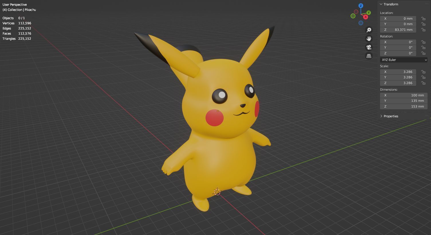 Pikachu 3D model for 3D print 3D print model_21