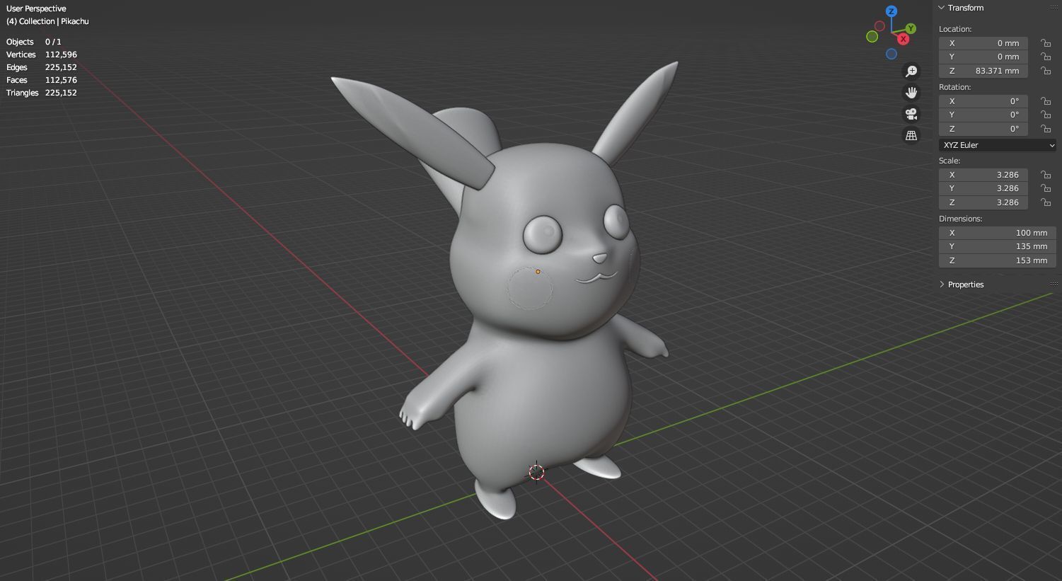 Pikachu 3D model for 3D print 3D print model_20