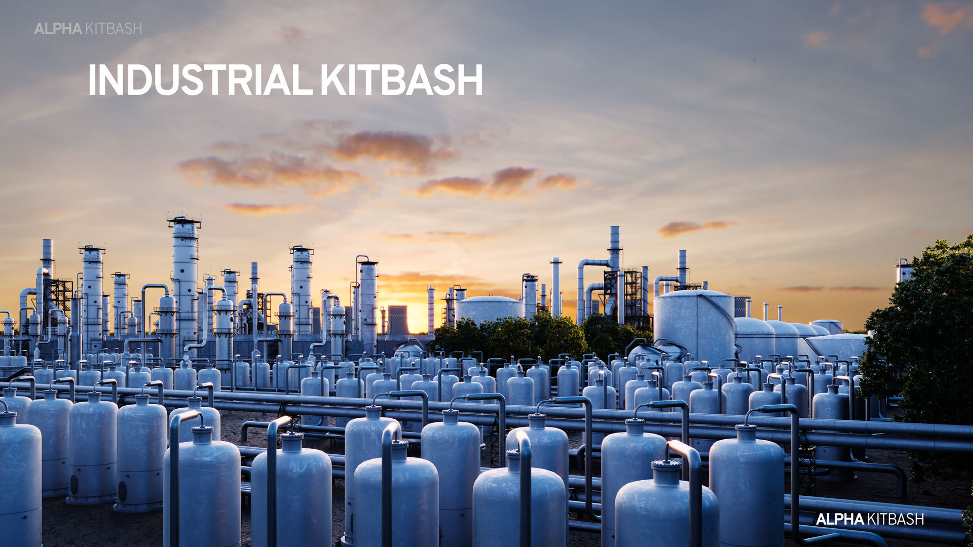 Industrial Kitbash 3D model_2