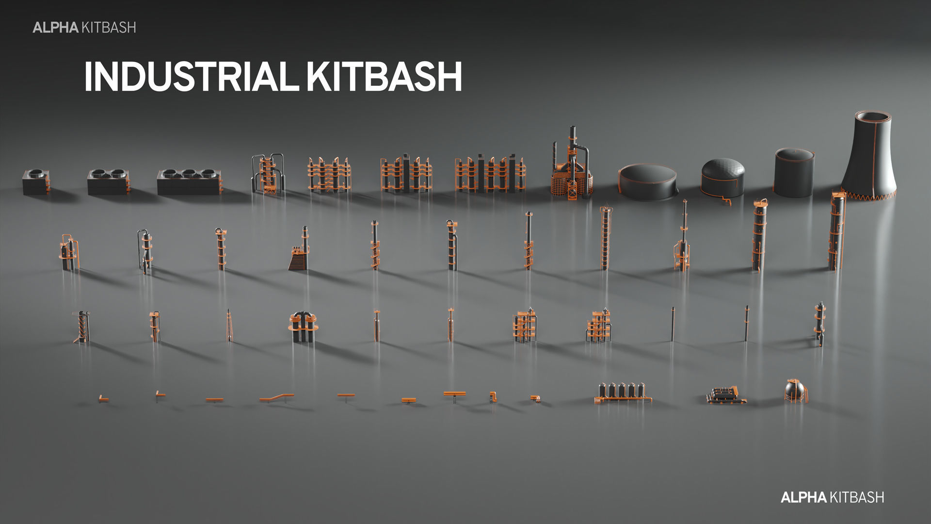 Industrial Kitbash 3D model_4