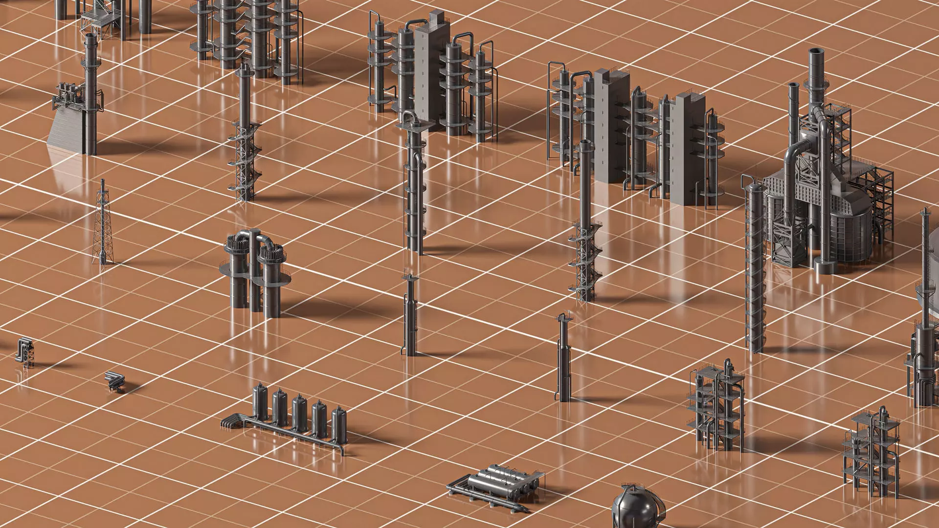 Industrial Kitbash 3D model_0