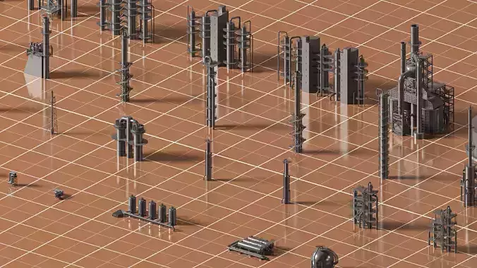 Industrial Kitbash 3D model