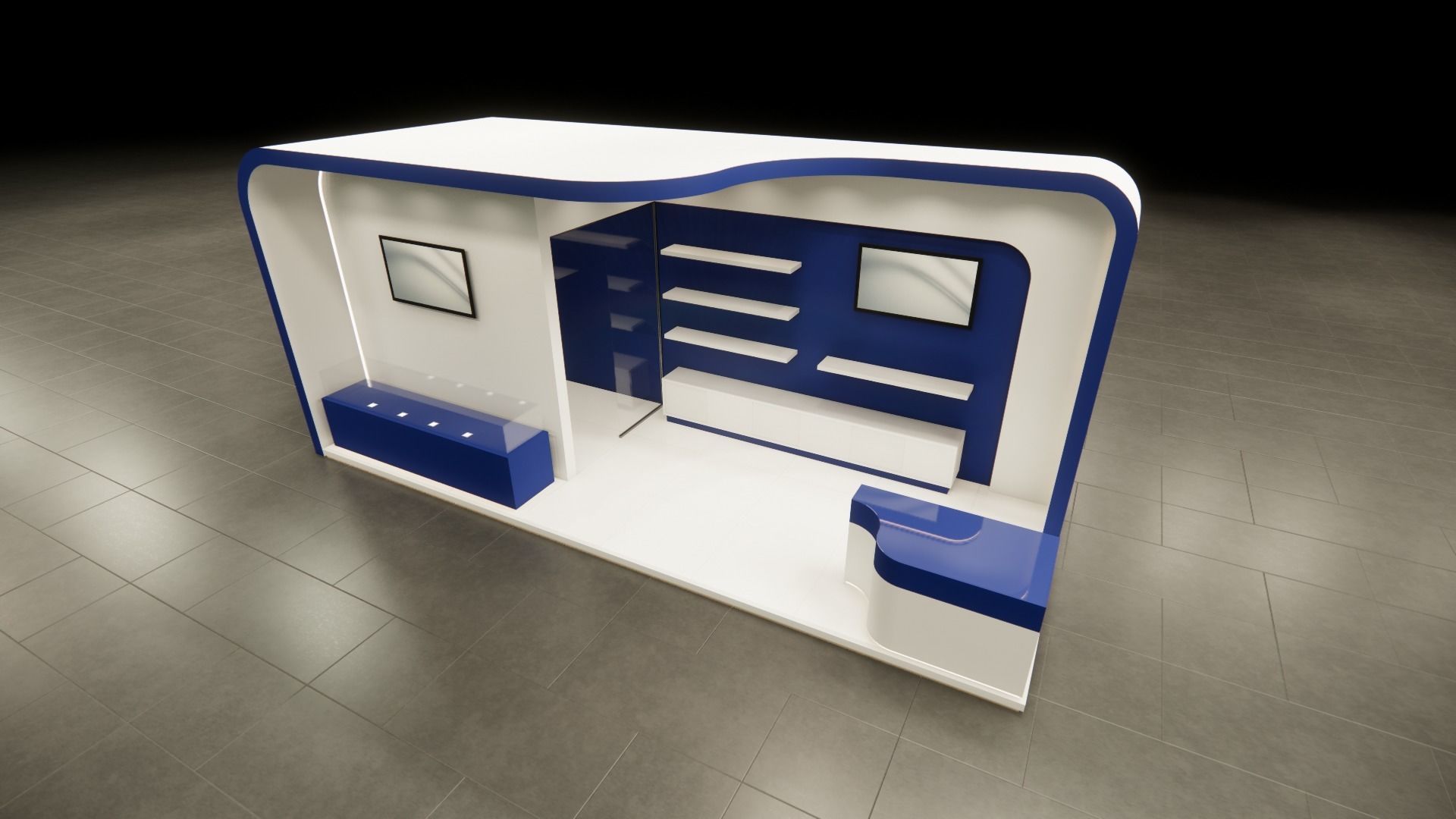 Exhibition booth design 3D model  3m x 8m 3D model_2