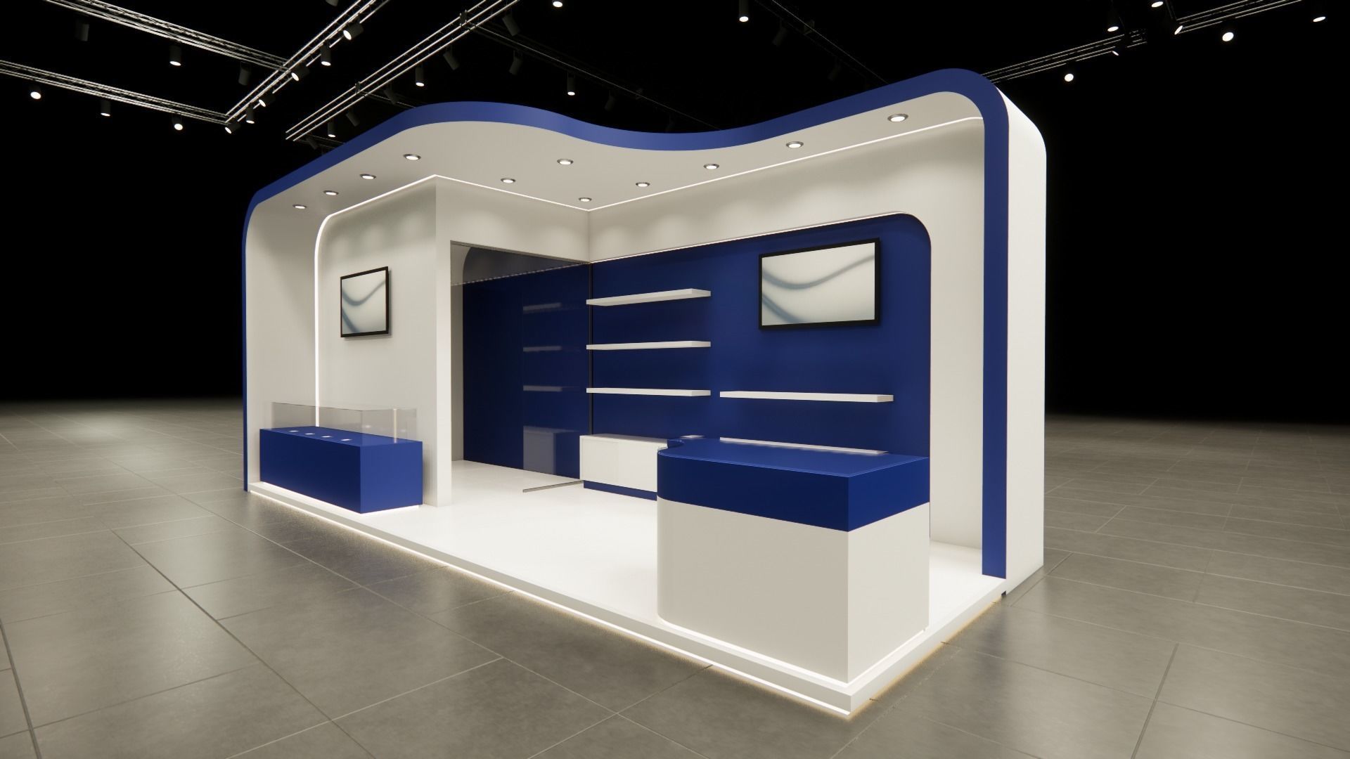 Exhibition booth design 3D model  3m x 8m 3D model_1