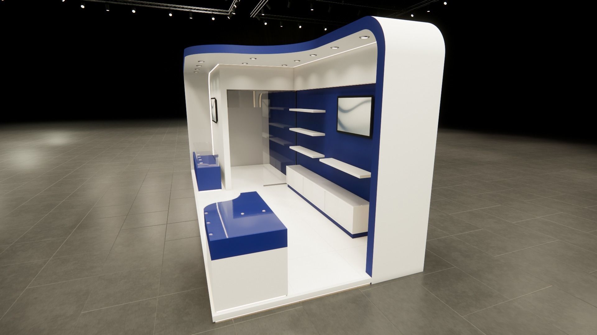 Exhibition booth design 3D model  3m x 8m 3D model_5