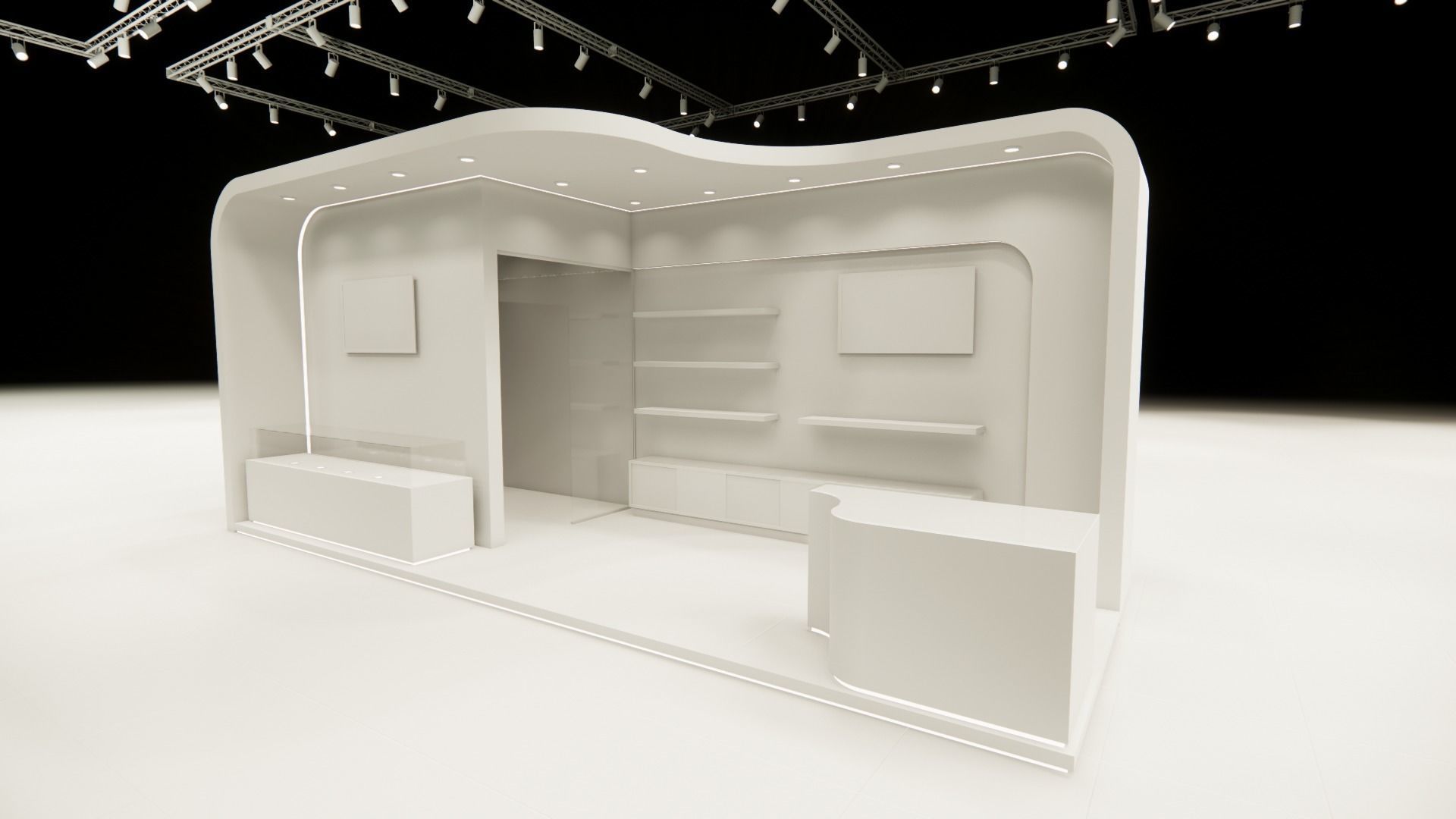 Exhibition booth design 3D model  3m x 8m 3D model_6