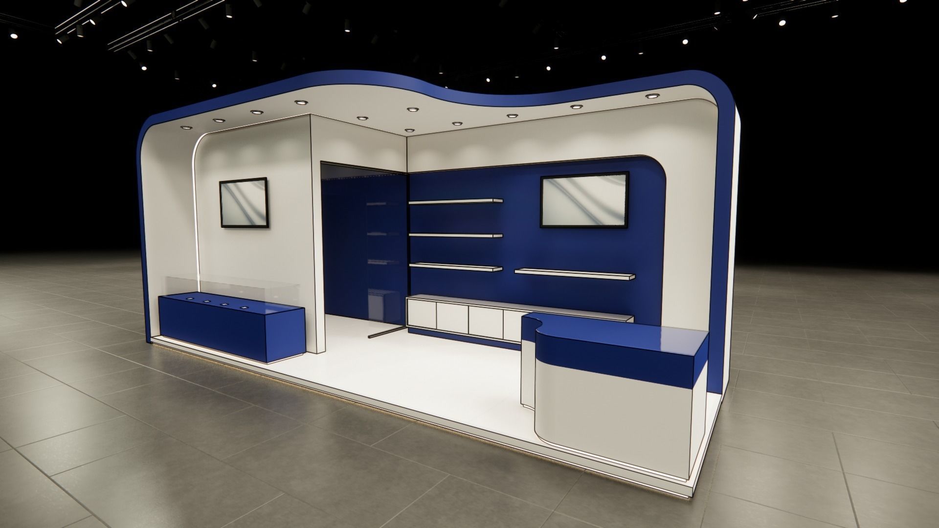 Exhibition booth design 3D model  3m x 8m 3D model_7
