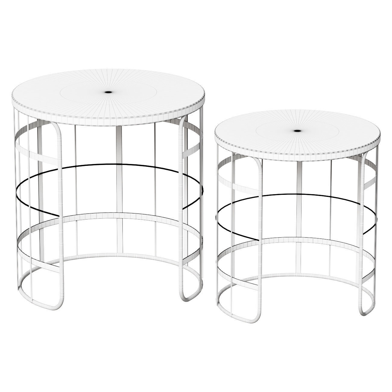 ROUND COFFEE TABLES BLACK 2 PIECES 00-4038665 3D model_1