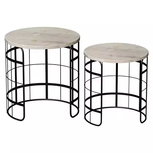 ROUND COFFEE TABLES BLACK 2 PIECES 00-4038665