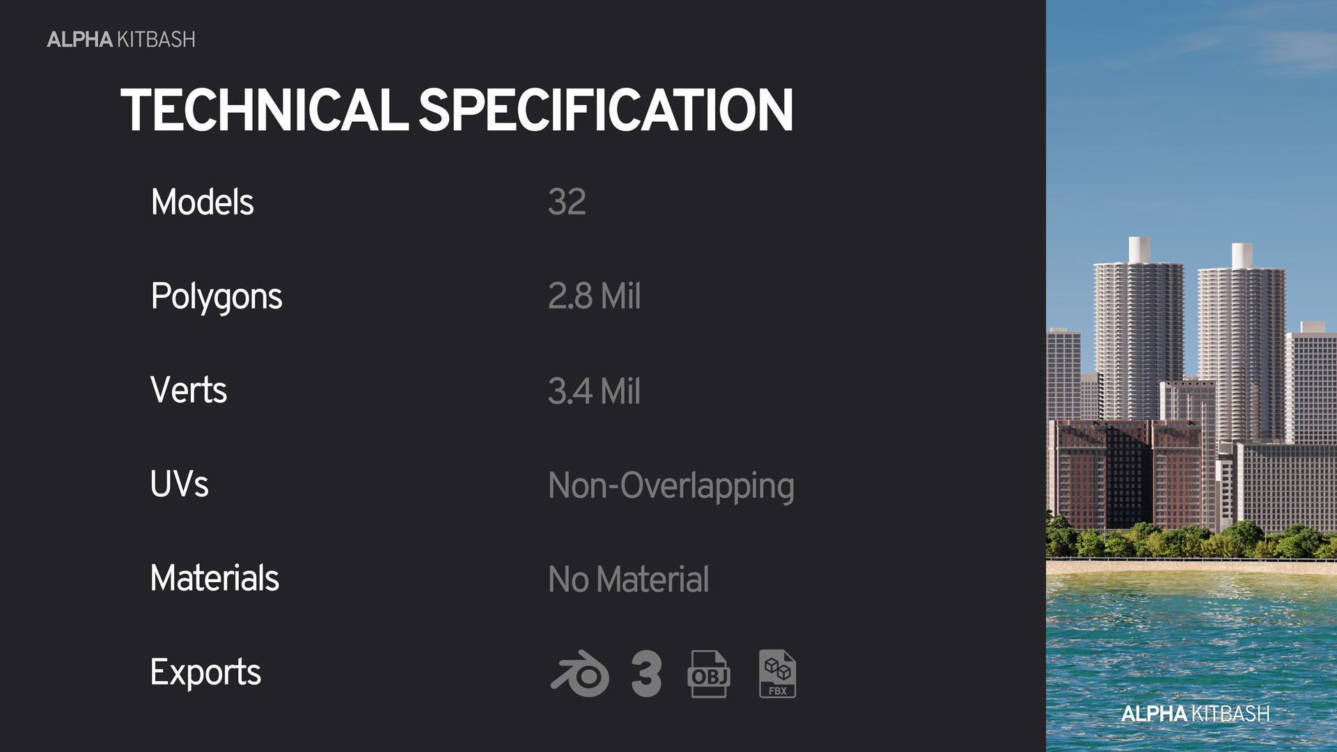 Chicago Kitbash 3D model_4