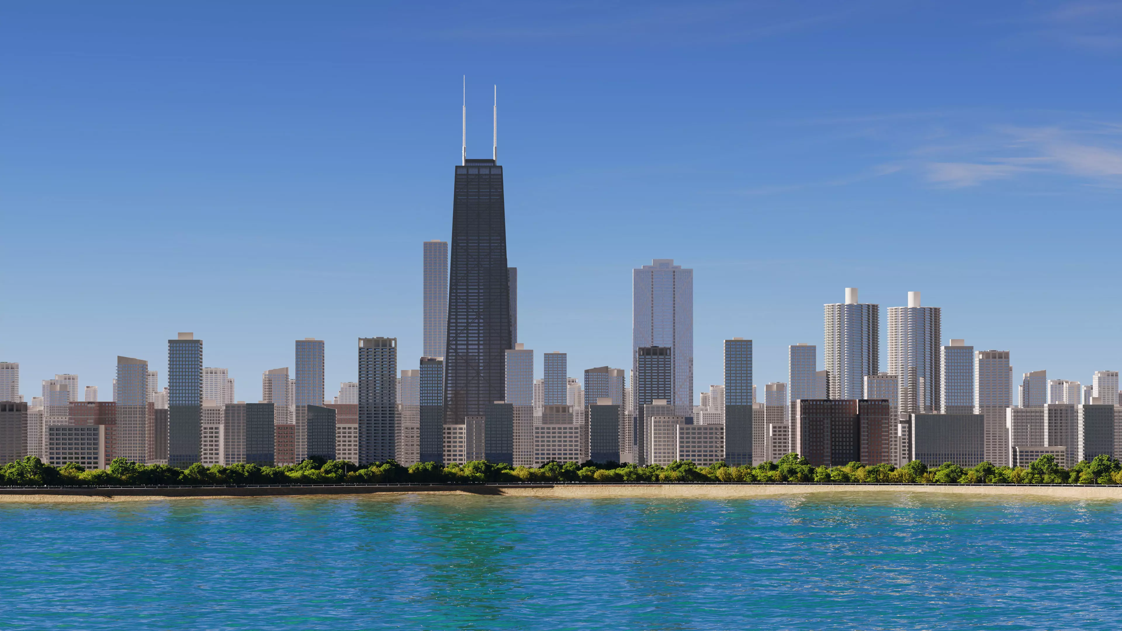 Chicago Kitbash 3D model_0