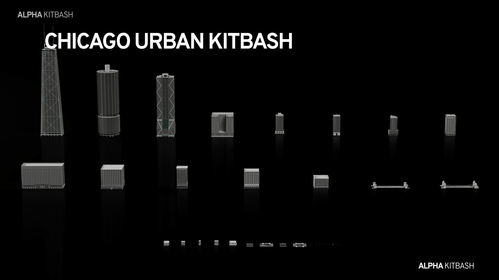 Chicago Kitbash 3D model_6