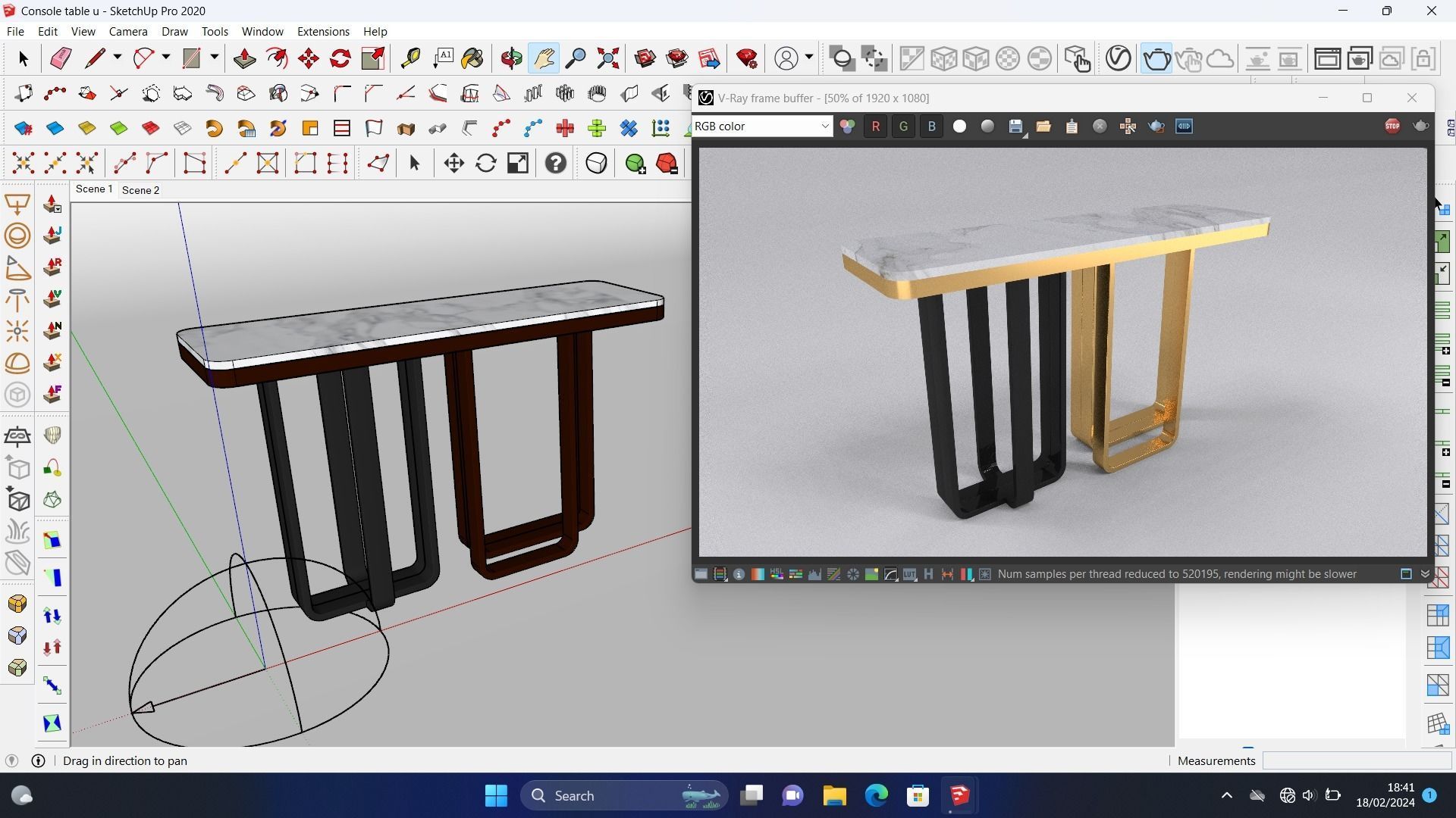 Luxury console table rectangle  3D model_2